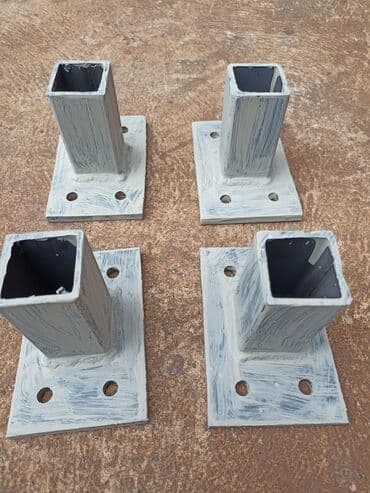 aluminijumske cevi cena: Četri metalne stopice za razne stubove, ploča debljine 10 mm x 100 mm — 2