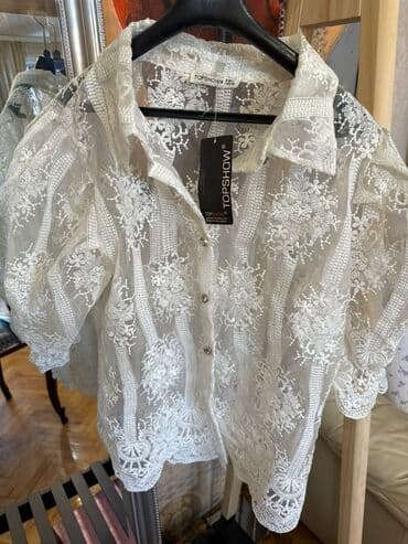 pull and bear suskavci: Belа providna čipkana košulja TOPSHOW - Model: ženska košulja od — 3