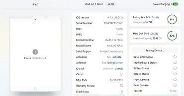 džezve na struju: Apple iPad A1566 (iPad Air 2) Zaključan - Ekran 9.7" Retina — 4