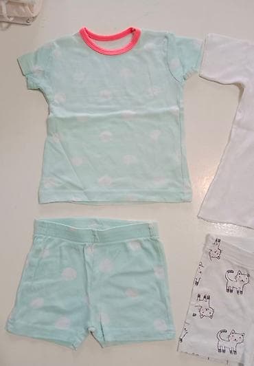 bela teksas jakna: Dva letnja kompleta za bebe HEMA Veličina 74/80 čist pamuk Cena za — 3