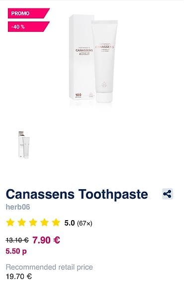 Prehrambeni proizvodi: Canassens Toothpaste – premium pasta za zube sa Canassens ekstraktom — 1