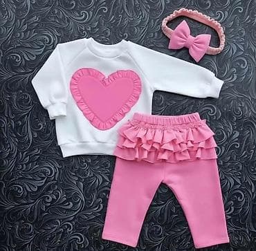kompleti od viskoze: Dečiji komplet za devojčice – 3 dela 💖 Neodoljivi Komplet za Najslađe — 7