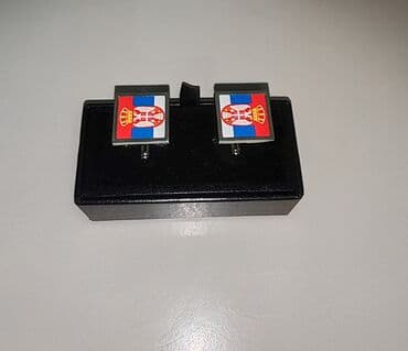 Lighters and accessories: Manžetne sa zastavom Srbije – NOVO - Elegantne kvadratne manžetne sa — 2