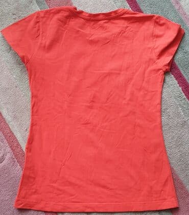 h m bebe decaci: STRIP by BEBA KIDS crvena majica za devojcice sa srebrnim pisanim — 4