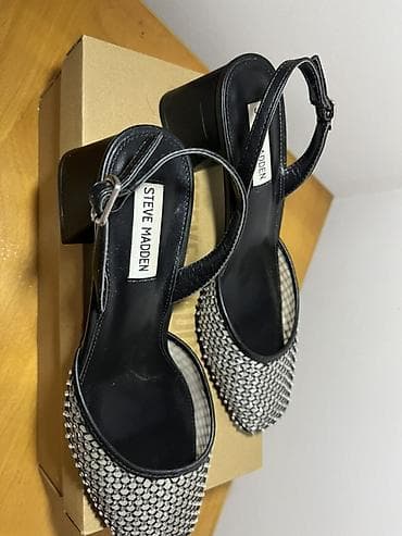 papuce bele: Steve Madden sandale – model Network - Boja: Black Mesh (crna mrežica — 1