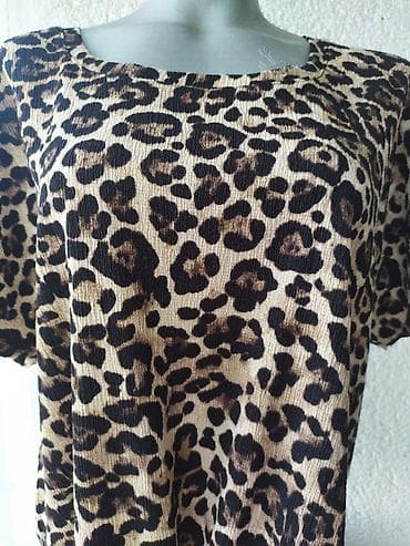 animal print bluza: "JANINA" Bluza Leopard Print - Kratak Rukav * L ⭕ Stanje: Odlično - — 5