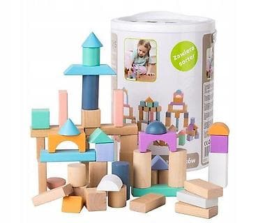 bicikla za decu od 8 godina: Drvene kocke 100 komada sa kanticom i sorterom – ECOTOYS Šifra — 4