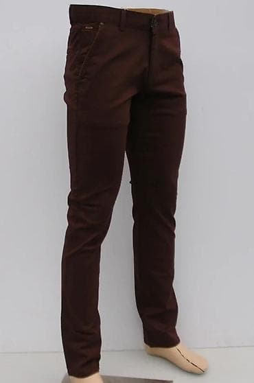 Farmerke: Muške pantalone u tamno braon boji, stilizovane kao čino pantalone — 8