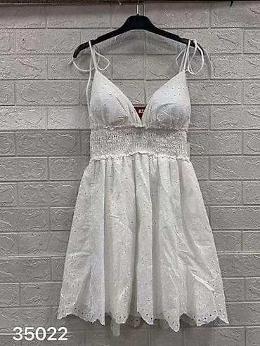 passage odeca: Bela letnja mini haljina od pamučne čipke (broderie anglaise) sa — 7