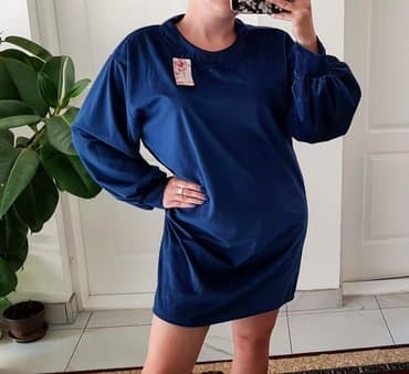 debele helanke za zimu: Color - Blue, Oversize, Long sleeves — 1