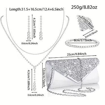 paciotti cipele cena: Svečani set za posebne prilike – torbica i nakit sa kristalima — 4