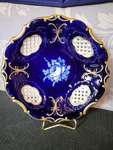 vinil ploce cena: Cinija kobalt cipkasti porcelan Pirkenhammer iz 90ih.godina. Ceska — 7