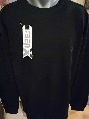 Jackets: Sweatshirt, 5XL (EU 62), color - Black — 5