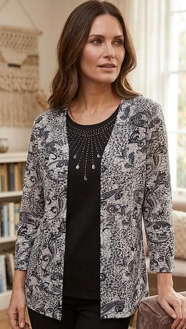 Personal Items: Ženska bluza sa kardiganom – dvodelni izgled u jednom komadu. - — 1