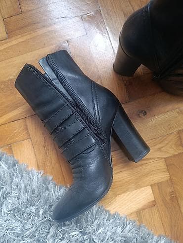 opposite shoes kragujevac: GUESS Luluby ( ženske kožne gležnjače na štiklu - Model: crne — 3