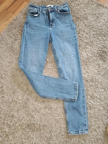 pamucne pantalone zenske: ZARA ženske farmerke – svetloplavi denim - Model: klasičan kroj sa — 8