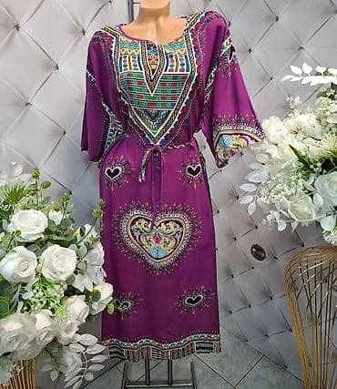 haljine leprsave: Haljine sa etno/boho printom – lagan, lepršav kroj. - Model: ravna — 2