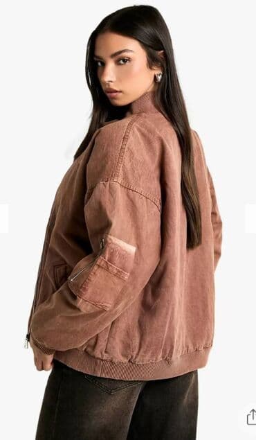 Suknje: Ženska bomber jakna XL-XXL u boji terakote dužina 66 cm po.pazuh pazh — 3