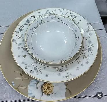 porcelanski servis za rucavanje: Porcelanski set tanjira i činije – elegantan cvetni dezen - — 1