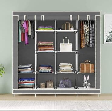 velike police: Platneni garderober 4200din Sklopivi prenosivi orman 165x45x172 cm — 2