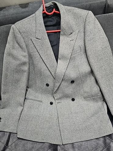 naocare za vid sa magnetom: Muški dvoredni sako Van Gils brend – siv sa sitnim dijagonalnim — 3