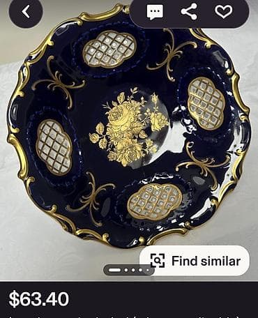vinil ploce cena: Cinija kobalt cipkasti porcelan Pirkenhammer iz 90ih.godina. Ceska — 4