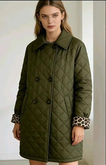 parka h: Ženska prošivena jakna/kabanica sa rever kragnom i dvorednim — 4