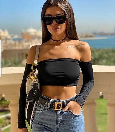 Crop top dugi rukavi sa elastinom. Crna,teget,roza,pink,braon,tamno