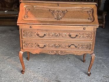 namestaj kula: Drveni pisaći biro/sekreter u klasičnom stilu - Masivno drvo u toploj — 8