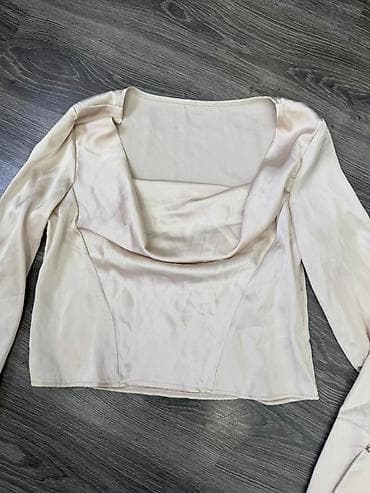 tunike nove: Nova elegantna Shein bluza, materijal kao saten, prelepe šampanj — 2