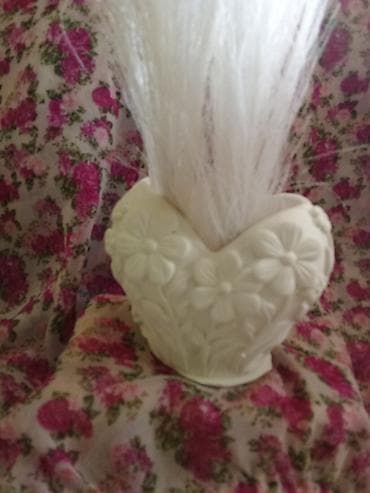 Tekstil: Dekorativne keramičke posudice/vazice – set bele boje - Materijal — 3