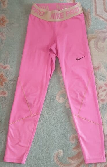 nike farmerke: NIKE pro dri fit original helanke roze boje sa zlatnom debelom gumom — 5