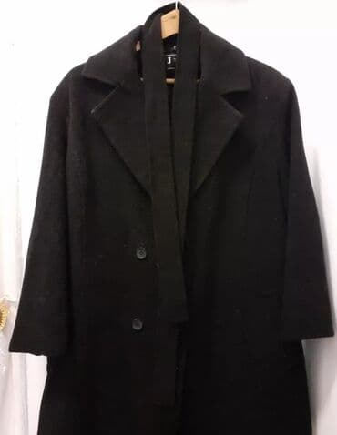 monton kozne jakne sa krznom: Crni ženski kaput J&J - Klasičan kroj sa reverima - Dužina do — 3