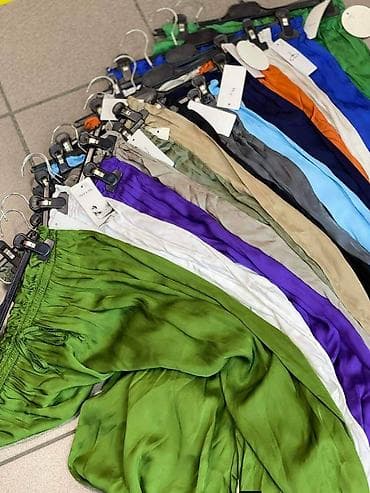 Women's Pants, Jeans, Shorts: Ženske široke pantalone s visokim strukom - Kroj: ekstra široke — 4