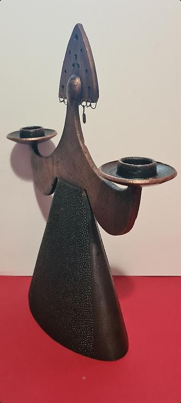 komode akcija: ☆ Na prodaju starinski ruski svećnjak u obliku žene koja nosi — 3