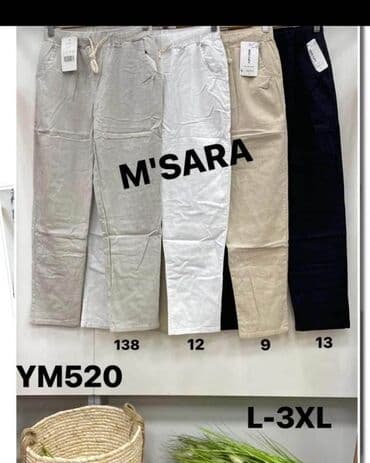 lanene pantalone ženske: M'SARA Lanene pantalone 2000 din. Vel.L-82 i 13 Vel.XL-62 I 82 — 2