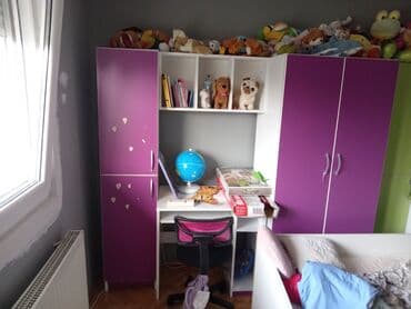 decija busilica na baterije: Dečiji ormar sa radnim stolom i stolicom. Očuvano kao novo. Dva dela - — 2