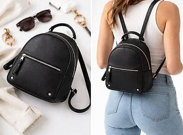 Mini ranac – crni, elegantan i praktičan - Materijal: veštačka koža