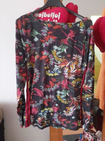 ženske tunike dugih rukava: Geisha ženska bluza, veličina L/40. - Dugi rukavi - Crna osnova sa — 2