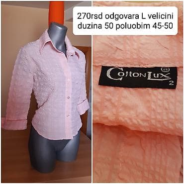 Ženska košulja Cotton Lux - Boja: svetloružičasta - Materijal