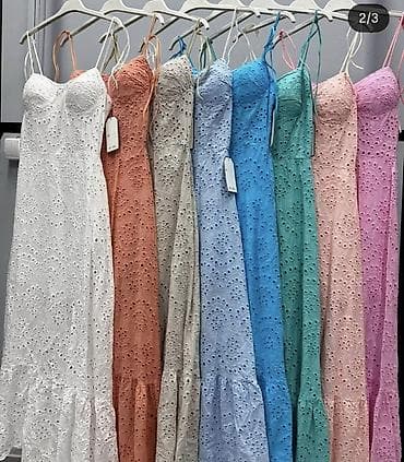 gde kupiti boho haljine: Haljina duga od pamučne broderije sa bratelama koje se vezuju. - — 3