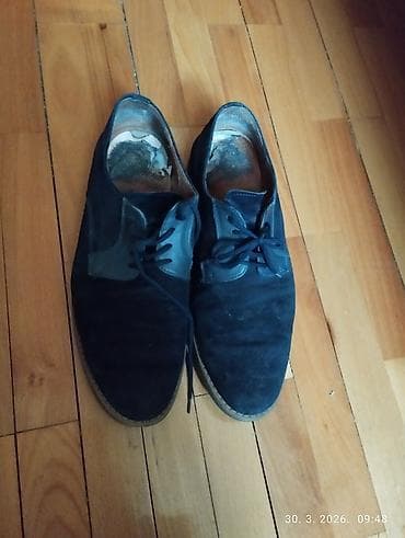 helanke do kolena: Muške cipele – plava antilop/velur koža samo nema uloške - Model — 3