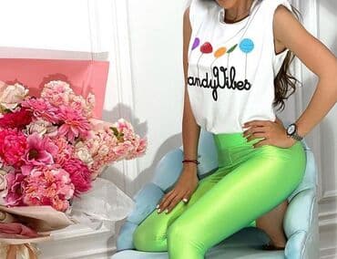 push up helanke: Lycra, color - Green, Single-colored — 2