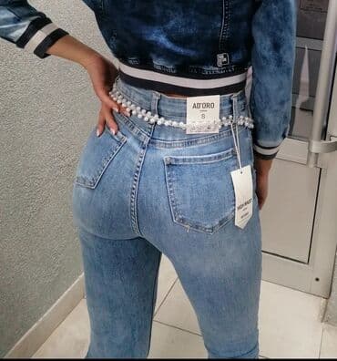 džeparice pantalone: Nove predivne farmerice Vel 26 Kaiš od bisera Super model i kvalitet — 1