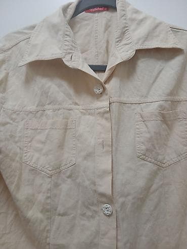 Košulje, bluze i tunike: - Ženska košulja/košulja-haljina u bež/boji peska - Ravnog, ležernog — 2