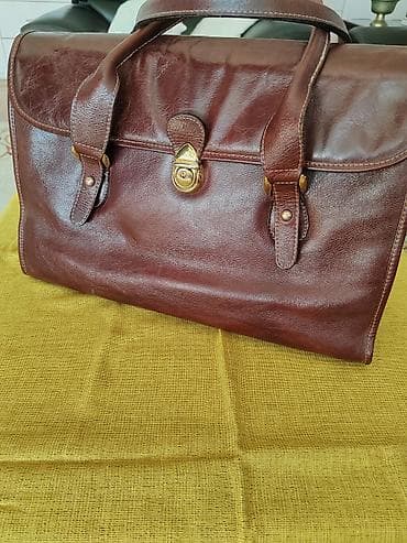 privesci za narukvice pandora: Kožna torba – braon - Materijal: prava koža, glatka sa diskretnom — 2