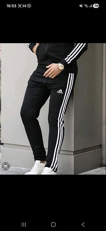 Muška odeća: Donji deo trenerke, Adidas, Likra — 1