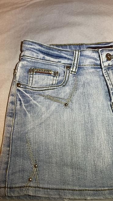 Suknje: Džins mini suknja EAGAME – svetloplava isprana nijansa - Klasik pet — 2