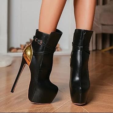 suknja sa slicem napred: Ženske gležnjače sa platformom i visokom štiklom. Odgovara broju 41 — 7