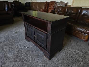 deciji dusek za krevetac: TV komoda od punog drveta, tamno bajcovana - Klasničan dizajn sa — 7